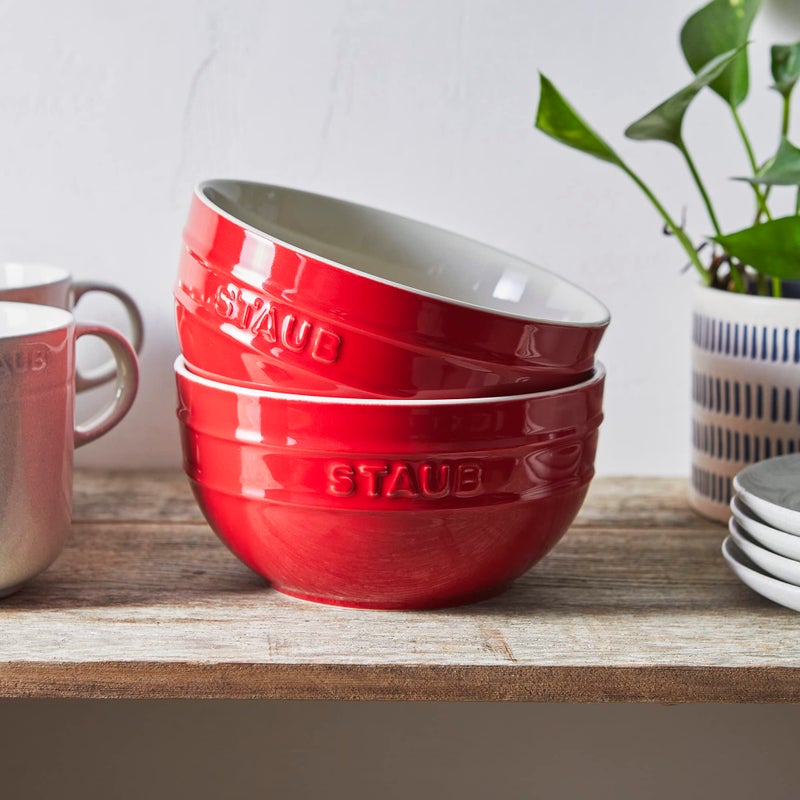 STAUB Ceramic 2-pc Large Universal Bowl Set, 6.5-inch/1.25-qt, Cherry - Image 2
